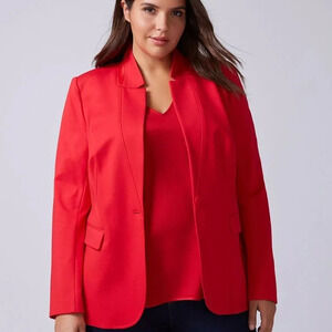 Lane Bryant "The Bryant Blazer" Red Ponte Blazer Jacket in Size 20